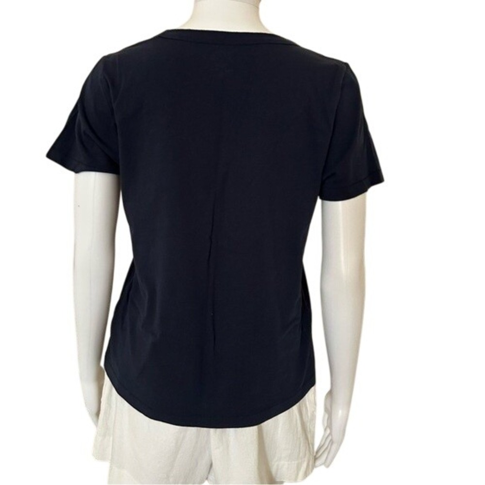J.Crew Knit Goods Cotton Basic Short Sleeve Navy Blue Cotton T-Shirt Size Medium - Picture 2 of 8